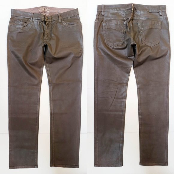 New Men's ROBIN'S JEAN sz 38 Marlon Slim Coated Jeans